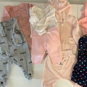 Newborn baby girl clothing bundle